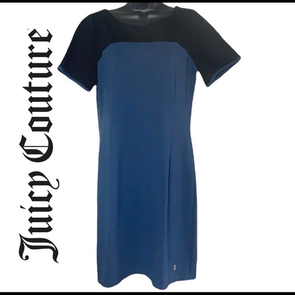 Juicy Couture Midnight Sea Blue/Black Color Block Dress Size XL - Picture 2 of 15
